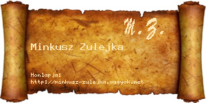 Minkusz Zulejka névjegykártya